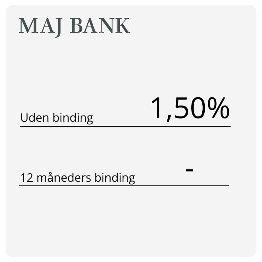 Maj Bank opsparingskonto